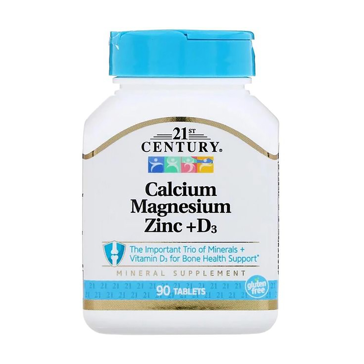 Кальцій, магній, цинк + Д3 21st Century Calcium Magnesium Zinc + D3, 90 таблеток
